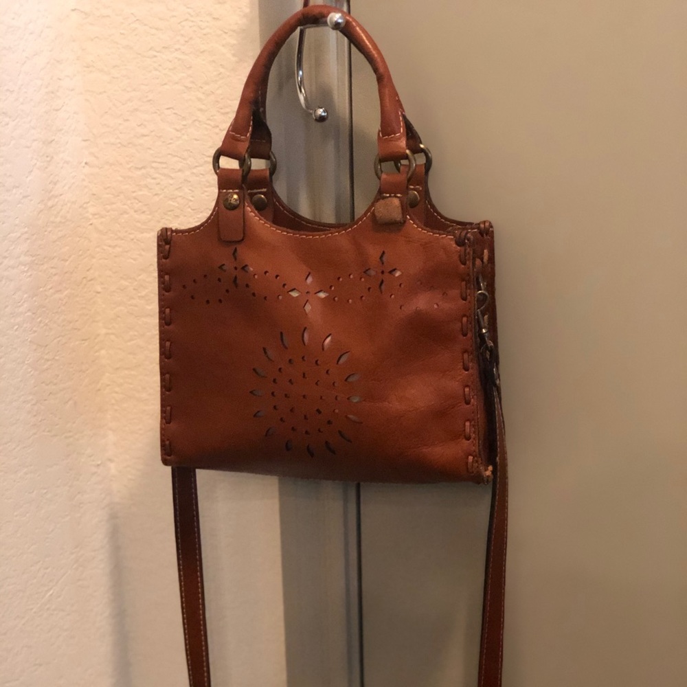 Patricia Nash Laser Cut Podesta 
Leather Satchel